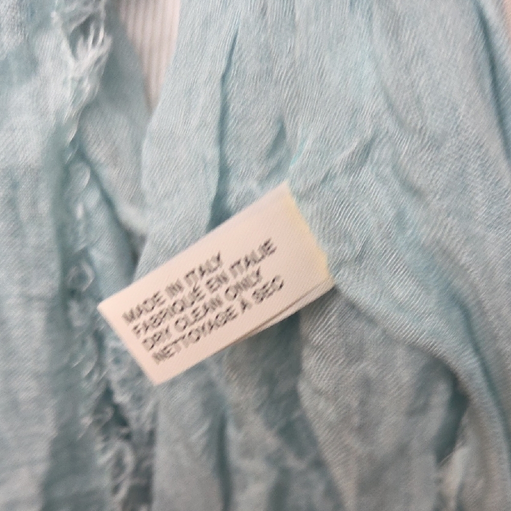 Light Blue Crinkled Wrap Scarf for Women - Picture 3 of 5
